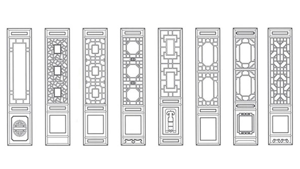 阿拉尔喜迎门中式花格CAD设计图样式大全